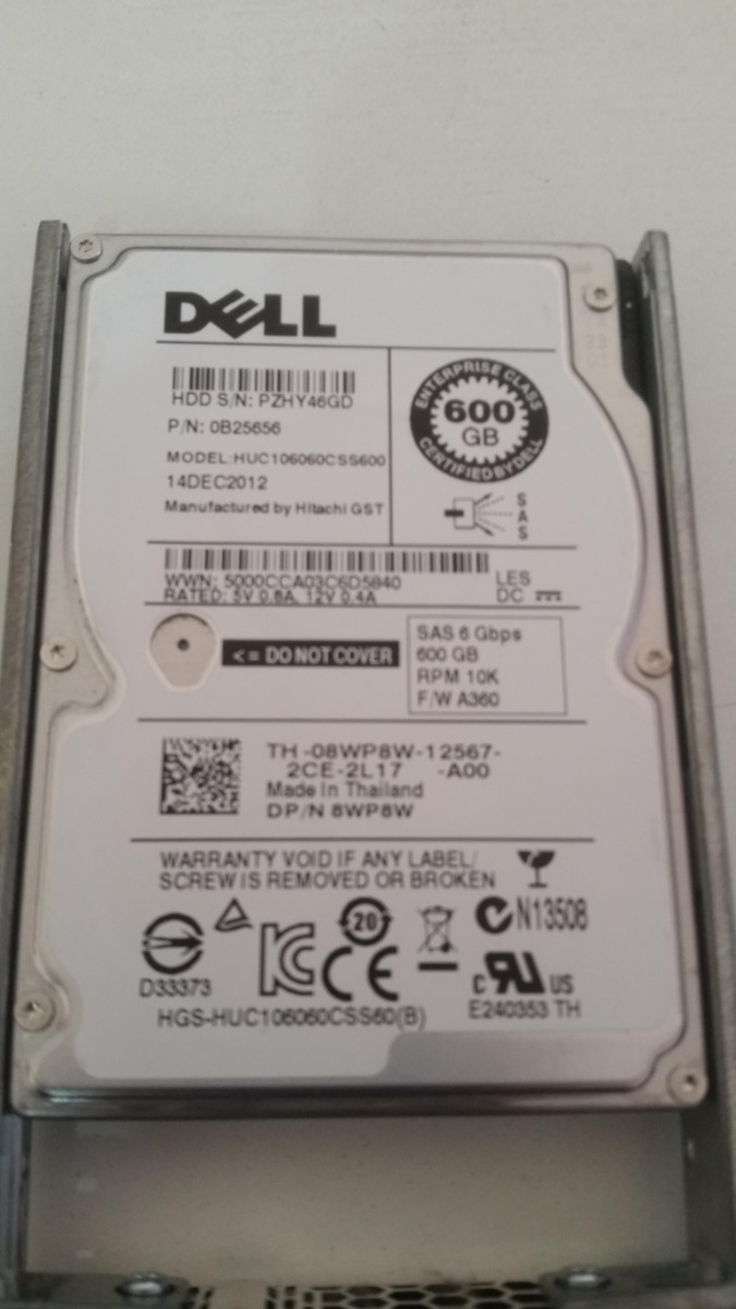 08WP8W Dell 600-GB 6G 10K 2.5 SAS w/G176J