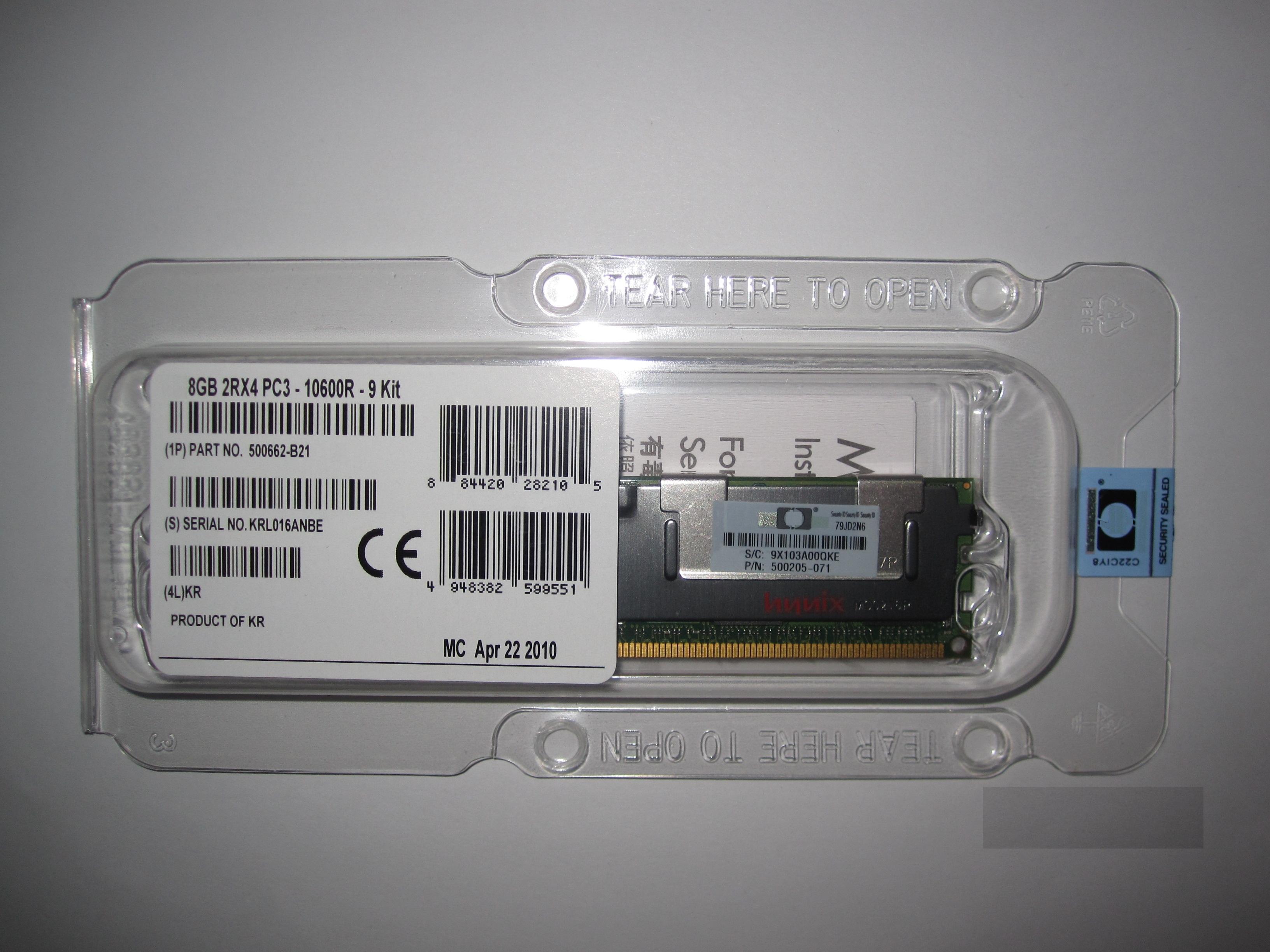 432804-B21 RAM SERVER HP 1GB PC2-5300 ECC SDRAM DIMM