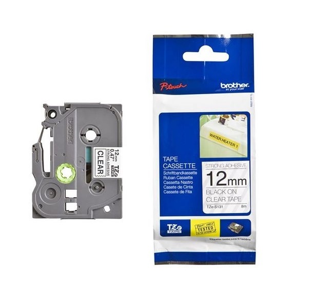 Nhãn Brother TZE-S131, Black on Clear, 12mm x 8m (TZES131)