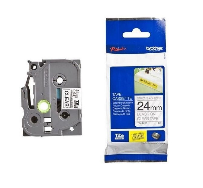 Nhãn Brother TZE-S151, Black on Clear, 24mm x 8m (TZES151)