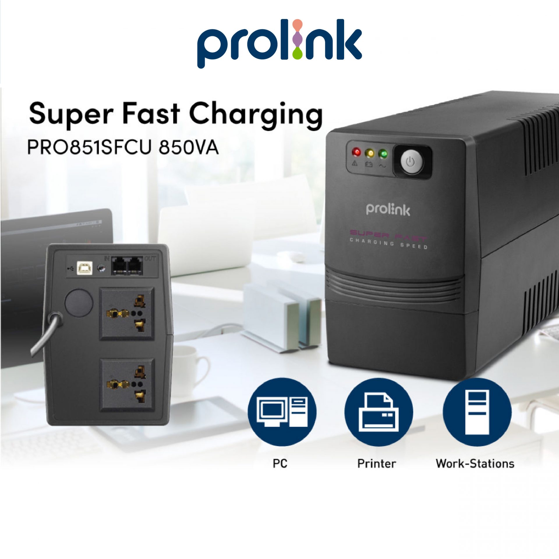 Bộ lưu điện UPS Prolink PRO851SFCU (850VA)