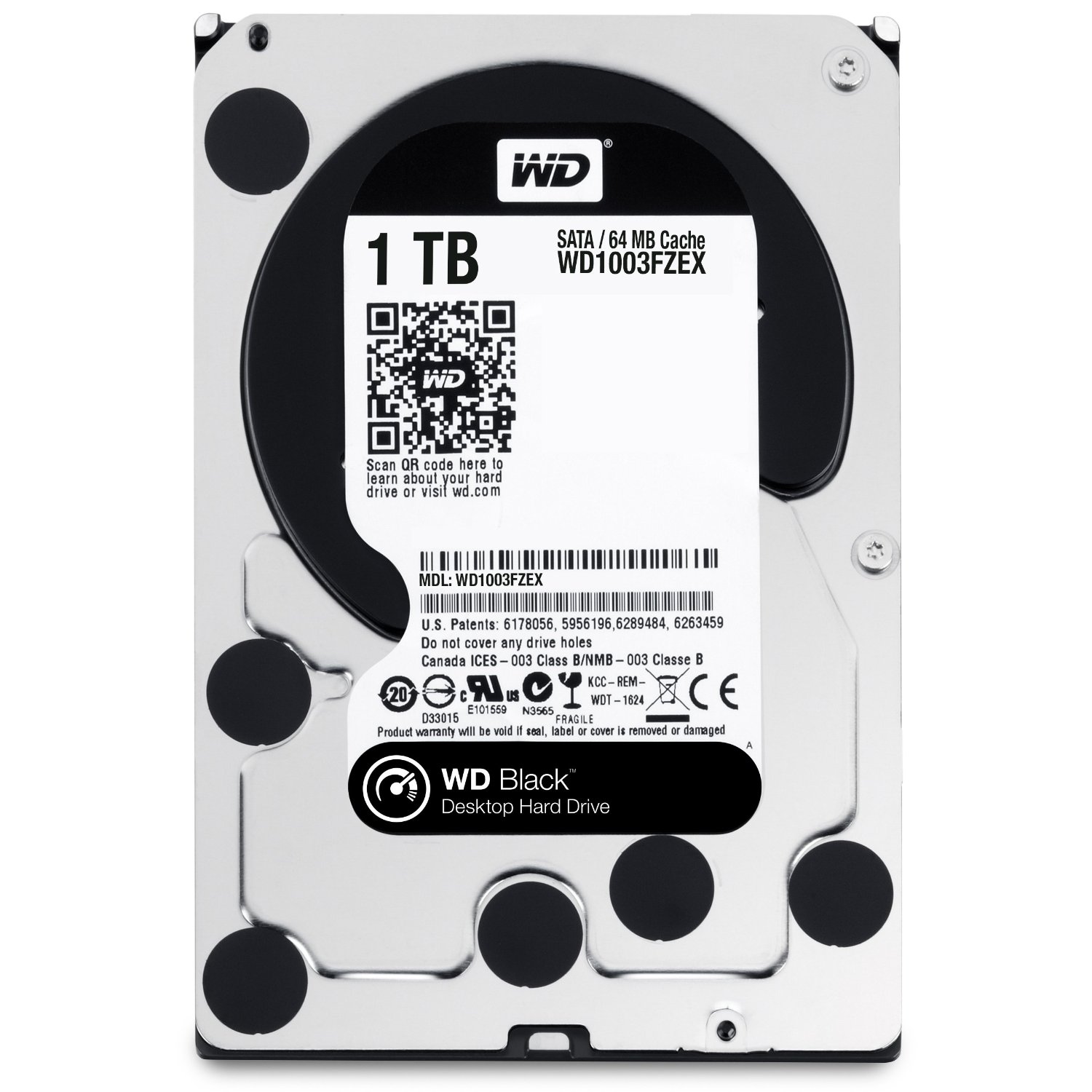 WD Black 1TB Performance Desktop Hard Drive: 3.5-inch, SATA 6 Gb/s, 7200 RPM, 64MB Cache (WD1003FZEX)