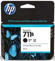 HP 711B 80-ml Black DesignJet Ink Cartridge (3WX01A)